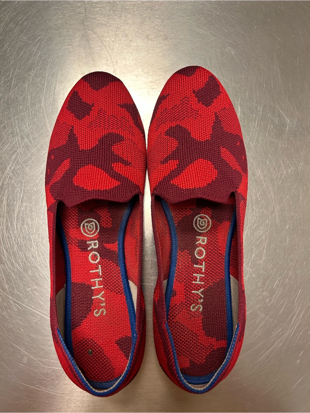 Rothy’s Red Camo (retired) Loafers women’s size 8